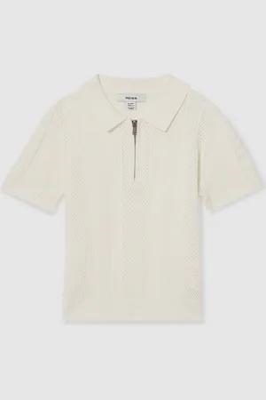 Reiss Texas Textured-Knit Half-Zip Polo Shirt104110cm