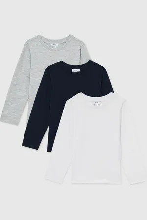 Reiss Fort 3 Pack Cotton-Jersey Long-Sleeve T-Shirts 3 Pack7 - 8 år (122 - 128cm)