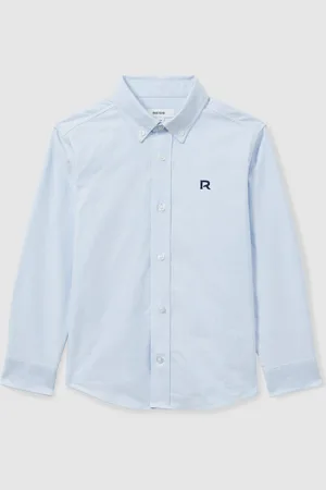 Reiss Benton 100% Cotton Oxford Embroidered Button Down Shirt9 - 10 år (134 - 140cm)
