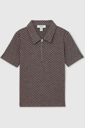 Reiss Baines Geometric Jacquard Polo Shirt122128cm