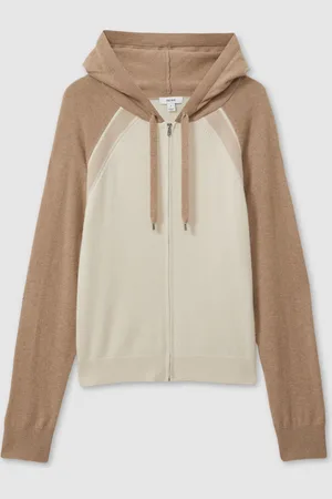 Reiss Ula Wool Blend Colourblock HoodieL