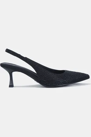 Novo Ionna Luxe Diamante Mid Heel Point Toe Slingback Courts