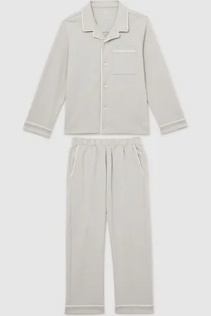Reiss Myers Set Brushed-Cotton Piped-Trim Pyjama Set7 - 8 år (122 - 128cm)