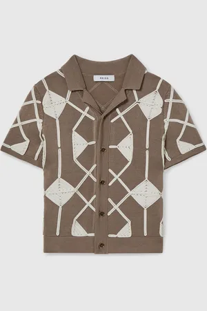 Reiss Terrazzo Geometrisk Broderi Strik Skjorter146152cm