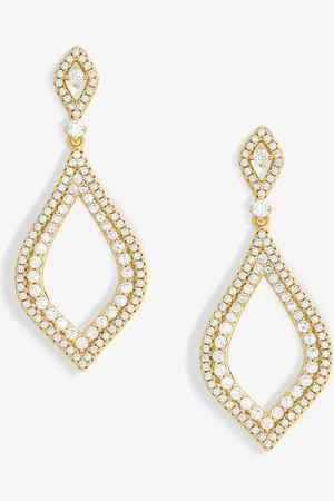 Jon Richard Tone Cubic Zirconia Open Pear EarringsEn
