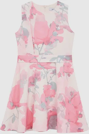 Reiss Monica Floral Printed Belted Dress122128cm