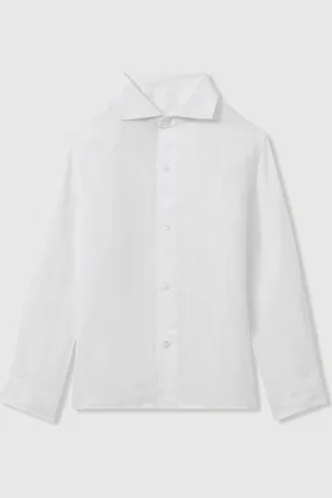 Reiss Ruban 100% Linen Cutaway Collar Shirt10 - 11 år (140 - 146cm)