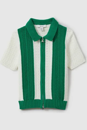 Reiss Painter Strikket Bomuld Zip Skjorter foran10 - 11 år (140 - 146cm)