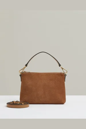 Reiss Brompton Leather and Suede Double-Strap BagEn