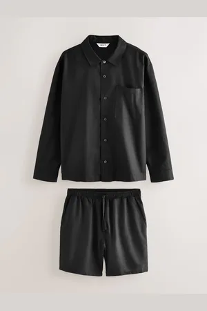 Next Linen Cotton Blend Shorts Pyjamas Setmedium