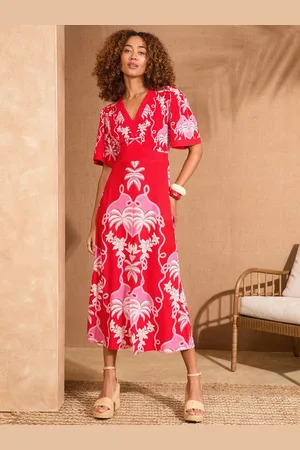 Love & Roses Jersey V-Neck Kimono Sleeve Midi Dress42
