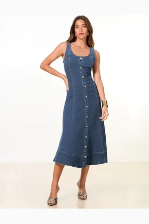 Lipsy London Strappy Denim Midi Dress40