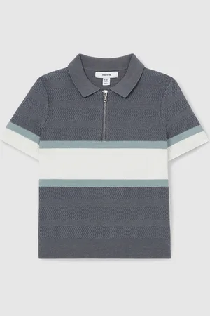 Reiss Grove Textured Colourblock Polo Shirt140146cm