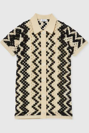 Reiss Natalie Cotton-Blend Patterned Crochet Dress140146cm