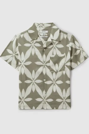 Reiss Marabel Relaxed Printed Cuban Krave Skjorter11 - 12 år (146 - 152cm)