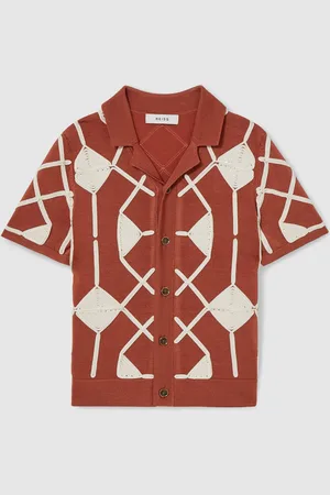 Reiss Terrazzo Geometrisk Broderi Strik Skjorter128134cm
