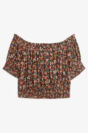 Superdry Smocked Kortærmet Afkortet Top38