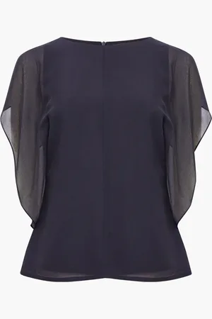 French Connection Eden Georgette Flutter Sleeve Vest46
