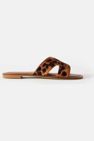 mint&berry Leopard Print Textured Sandalseu42