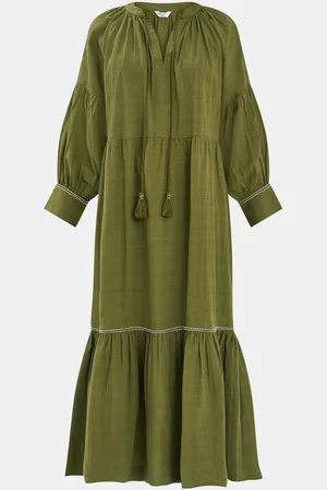 Accessorize Long-Sleeve Tiered Maxi 100% Cotton Dresssmall