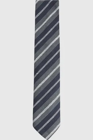 Reiss Lagoon Silk Textured Stribet Slipsonesize