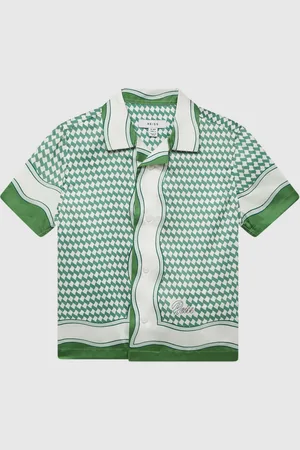 Reiss Vanpelt Printed Cuban Collar Short Sleeve Shirt134140cm