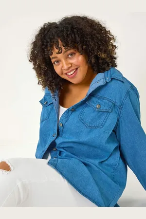 Roman 100% Cotton Curve Button Through Denim Shirt48