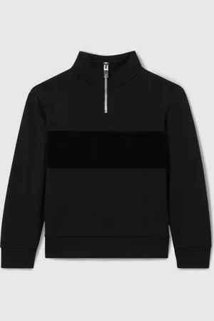 Reiss Selin Slim Fit Half-Zip Funnel Neck Velour Sweatshirt9 - 10 år (134 - 140cm)