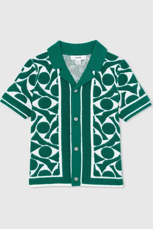 Reiss Edmonds Abstract-Pattern Towelling Shirt128134cm
