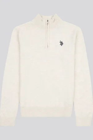U.S. Polo Assn. U. S. Polo Assn. Boys Knitted Quarter Zip Polo Shirt15 - 16 år (170 - 176cm)