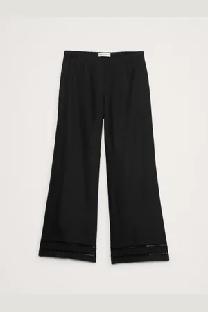 Banana Republic 100% Linen Mid-Rise Lace-Trim Ankle Trousers40