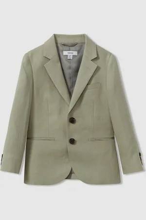 Reiss Kin Linen Single Breasted Blazer146152cm