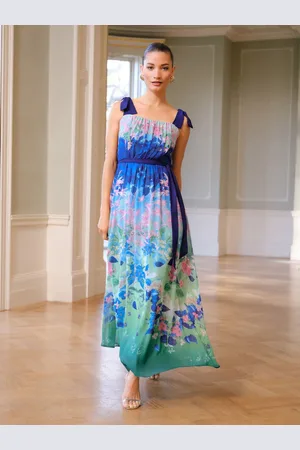 Love & Roses Ombre Tie Shoulder Belted Midaxi Dress40