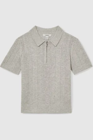 Reiss Texas Textured-Knit Half-Zip Polo Shirt116122cm