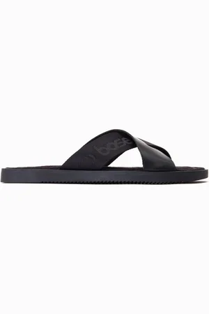 Base London Webb Slip On Black Sandalsuk9eu43