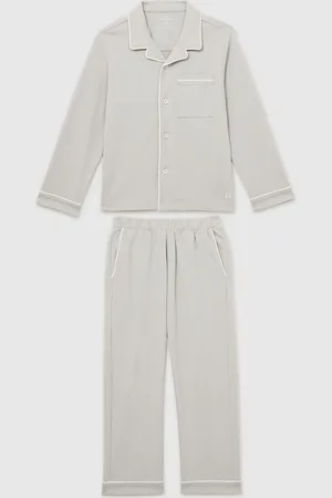 Reiss Myers Set Brushed-Cotton Piped-Trim Pyjama Set9 - 10 år (134 - 140cm)
