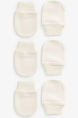 Next 100% Cotton Baby Scratch Mitts 3 PackEn