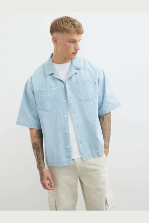 River Island Regular Fit Paisley Denim 100% Cotton ShirtSmall