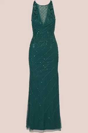 Adrianna Papell Studio Bead Snøre Long Kjole40
