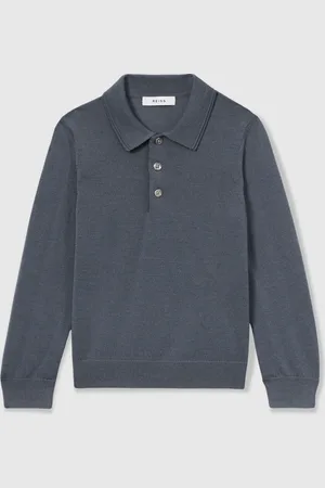 Reiss Trafford Merino Long-Sleeve Polo Shirt11 - 12 år (146 - 152cm)