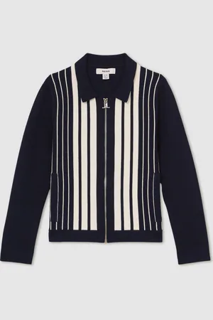 Reiss Ambient Striped Zip-Through Knit Overshirt98104cm