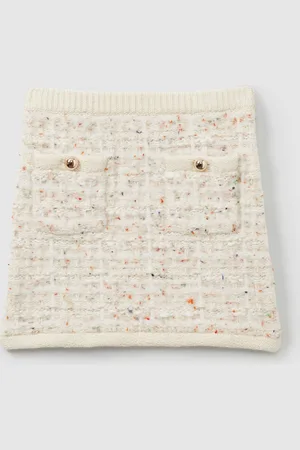 Reiss Felicity Tweed-Effect Knitted Mini Skirt with Merino13 - 14 år (158 - 164cm)