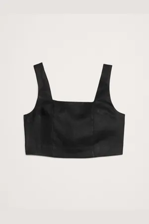 Banana Republic Linen Square-Neck Cropped Tank Toplarge