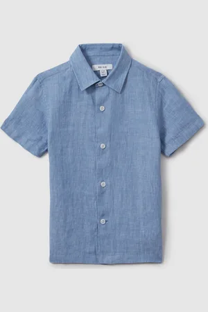 Reiss Holiday Short Sleeve Linen Shirt3 - 4 år (98 - 104cm)