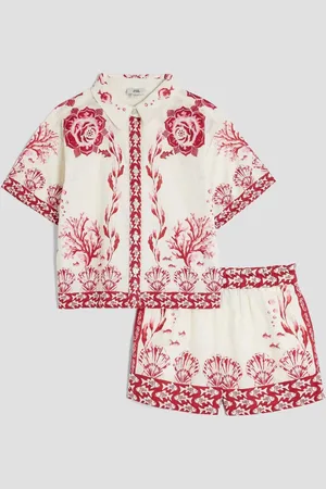 River Island Girls Border Printed 100% Cotton Shirt Set110116cm