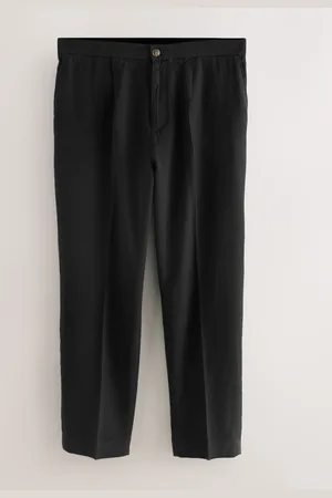 Next Regular Fit Cotton Linen Blend Elasticated Back Trousers38xl
