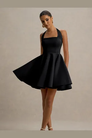 Club L Peggy Halter-Neck Skater Mini Dress36