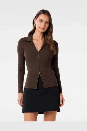 Forever New Tessa Zip Front Polo TopXS