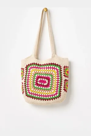 Oliver Bonas Rectangular Granny Square Crochet Tote Bagen