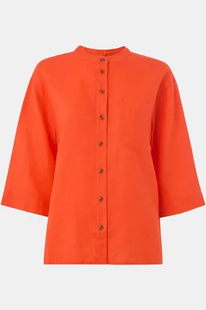 Whistles Linen Grandad Collar 100% Linen Shirt36